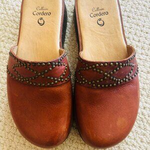 Calleen Cordero Leather Clogs with Stud Detail size 11
